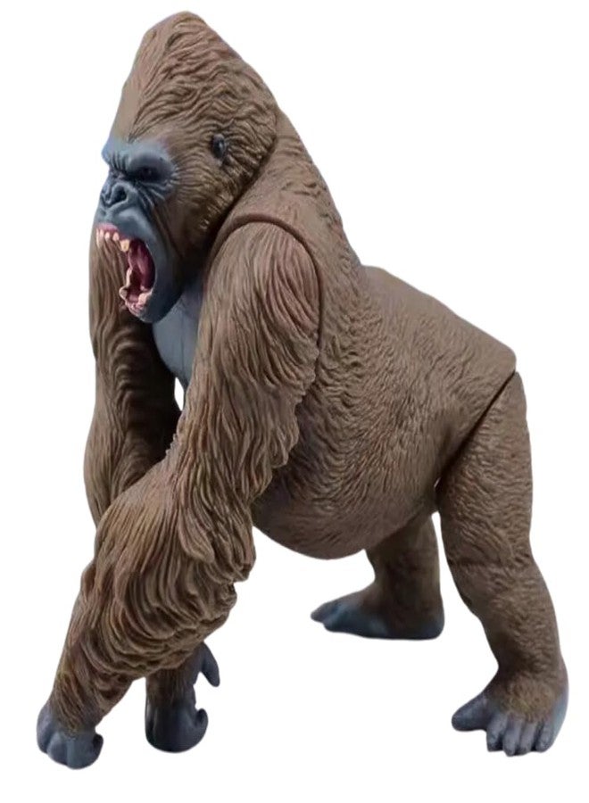 FUNFOB Gorilla Kong Action Figure Toy King Ape Action Figure Height- 18cm PVC Plastic Material | Gorilla Brown - Image 1